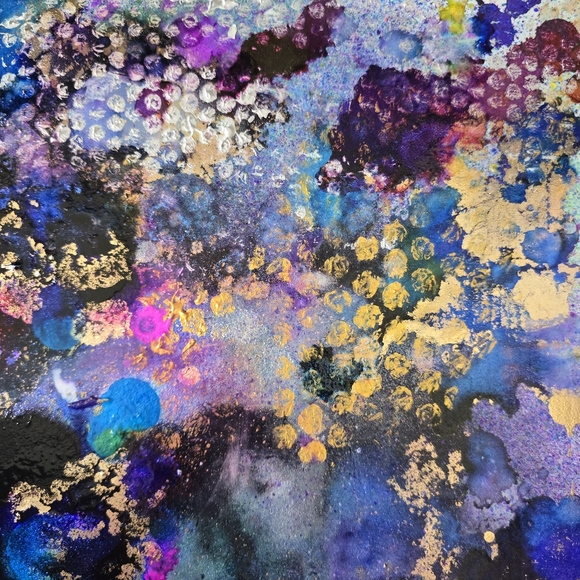 HANDCRAFTED Abstract Colorful Painting HANDMADE & HANDPAINTED Wall Art Decor - Picture 13 of 17